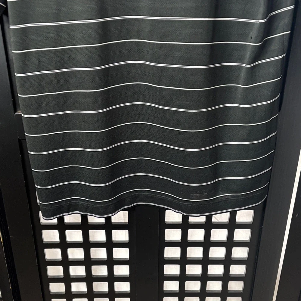 🖤 Nike Golf Black Polo Mens Large White Stripe Performance Collared 🖤 - Picture 8 of 12